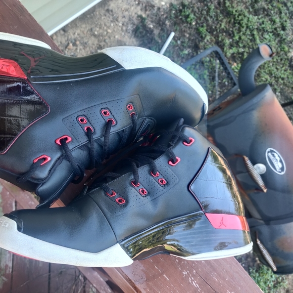Nike Air Jordan 17 + XVII Retro Black Red Chicago Bulls Men’s Size 12 - Picture 6 of 13